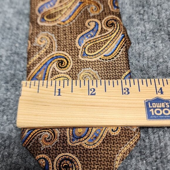 Robert Talbott Brown Gold Parisian Silk Necktie Designer Multicolor Paisley - Picture 9 of 9